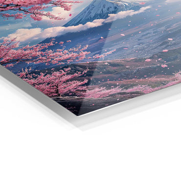 Mount Fuji Sakura metal poster