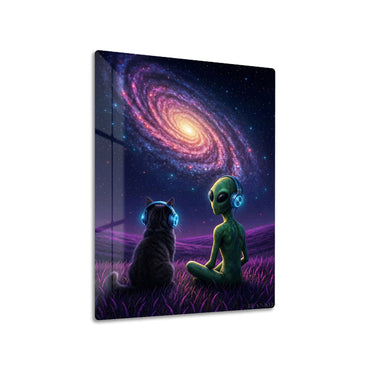 Alien & Cat Cosmic Vibes