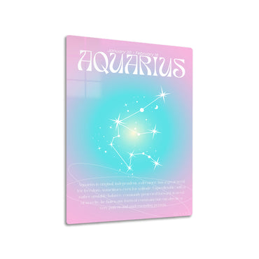 Aquarius zodiac sign poster with colorful gradient background