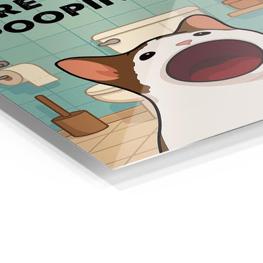 Are You Pooping Funny Cat Poster metal poster