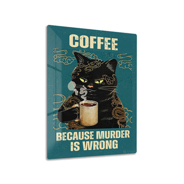 Murder Is Wrong metal poster on living room wall
