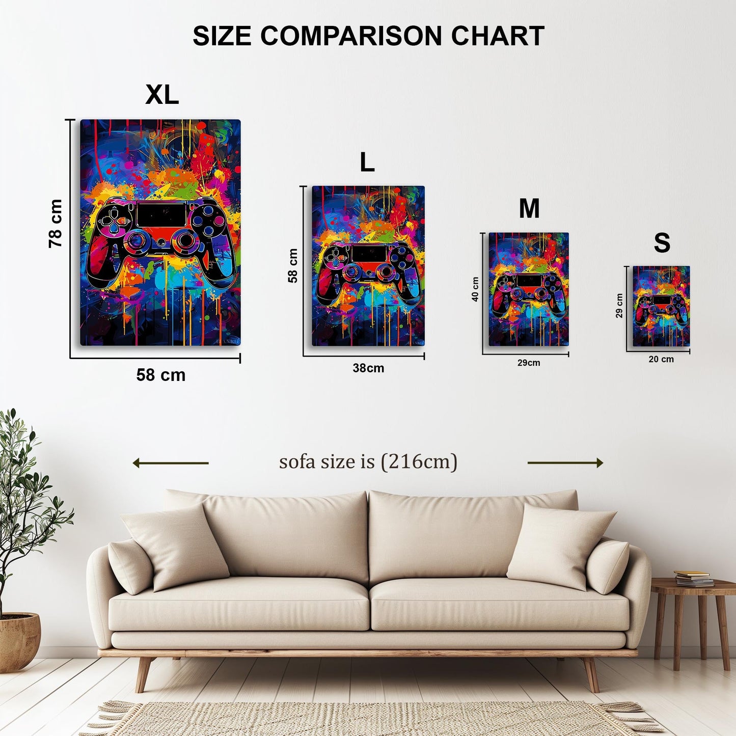 Colorful Gaming Controller metal poster