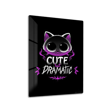 Cute But Dramatic Cat metal poster