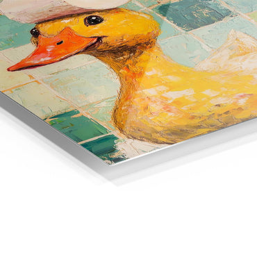 Duck with Toilet Paper Hat metal poster