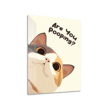 Funny Cat Are You Pooping metal poster