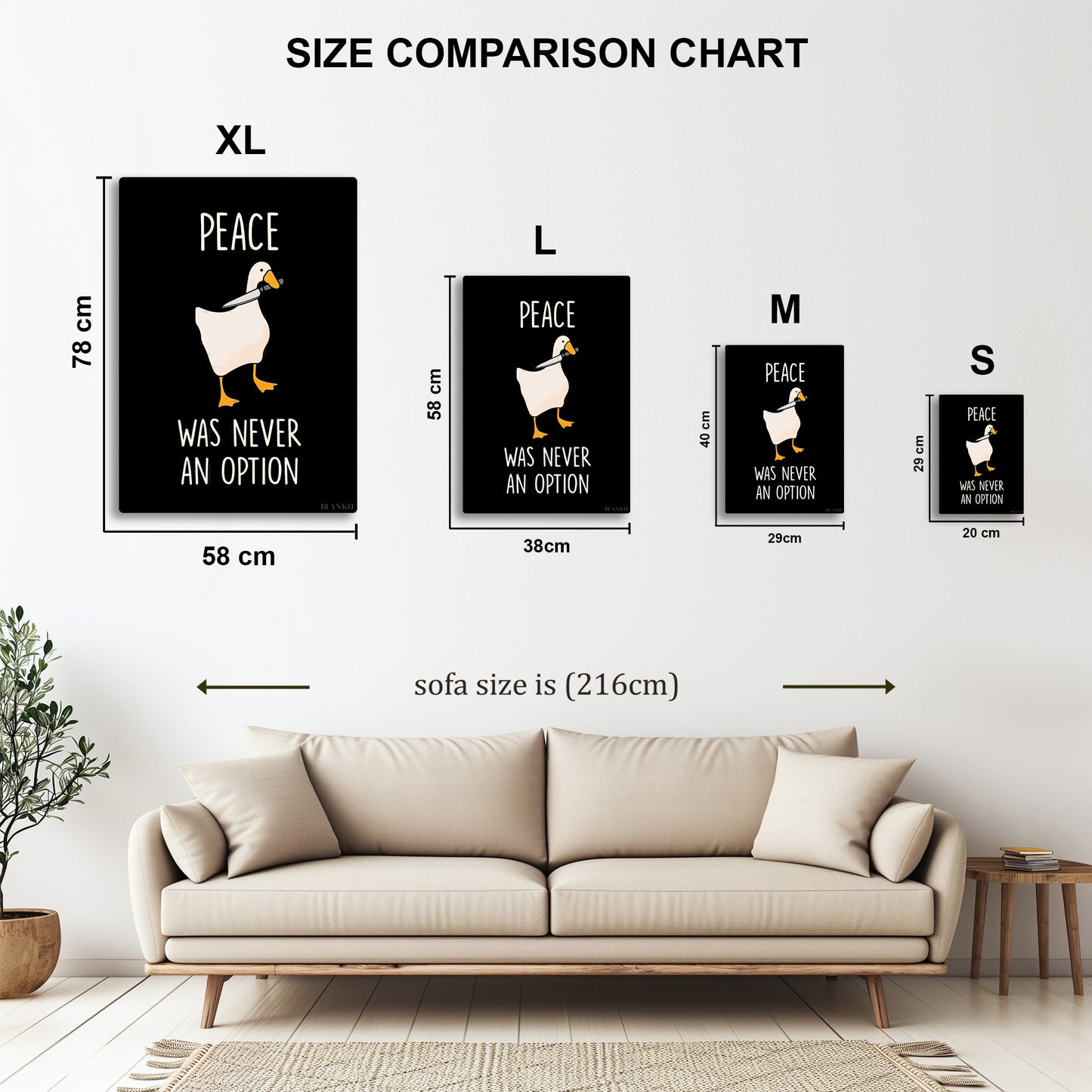 Untitled Goose metal wall art in styled room setting