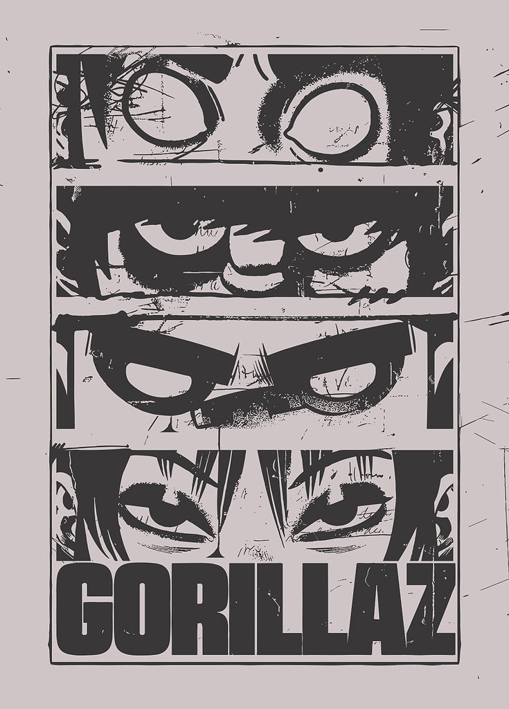 Gorillaz metal poster artwork