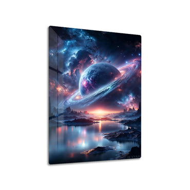 Interstellar Dreamscape metal poster on living room wall