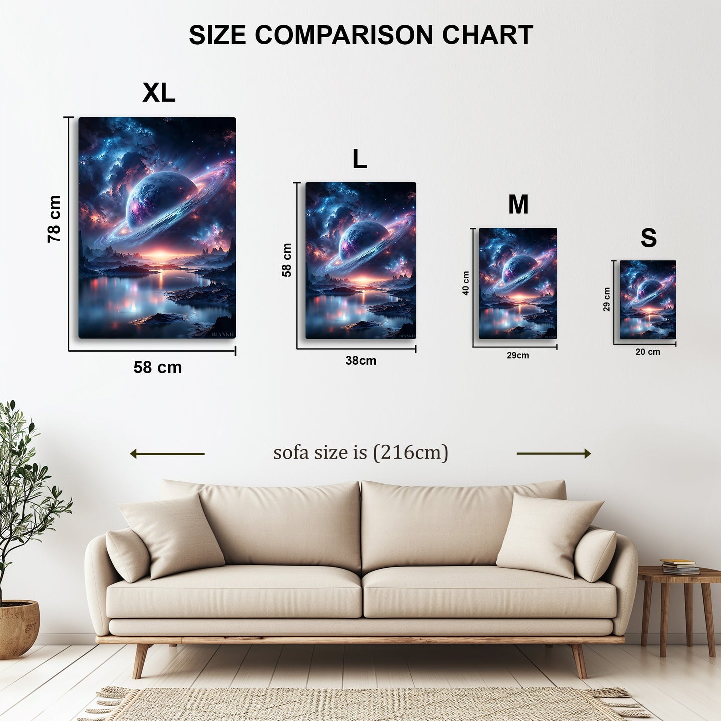 Interstellar Dreamscape metal wall art in styled room setting