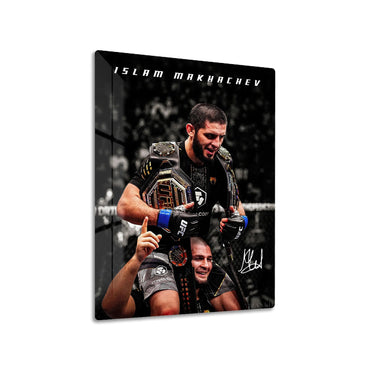 Islam Makhachev and Khabib Nurmagomedov MMA metal wall art