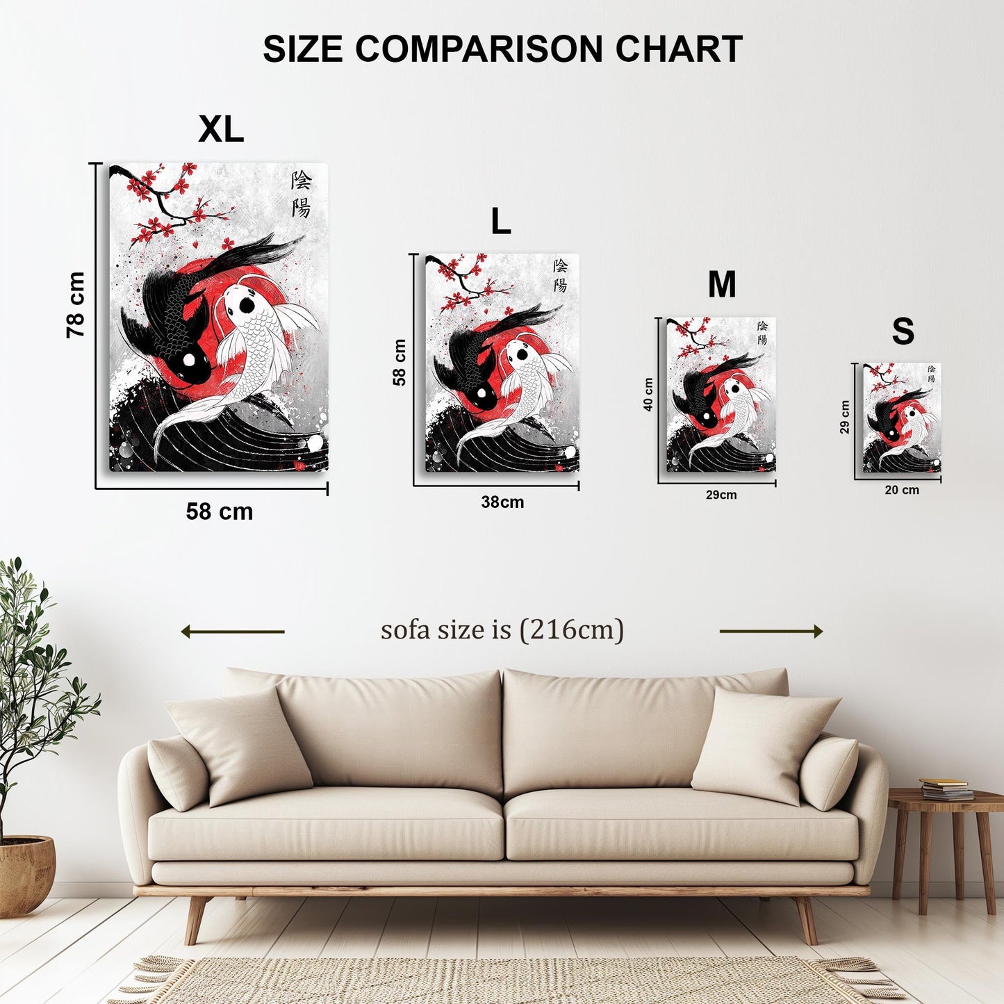Koi Fish Yin Yang metal poster