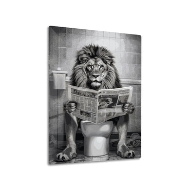 Lion Toilet funny bathroom metal poster