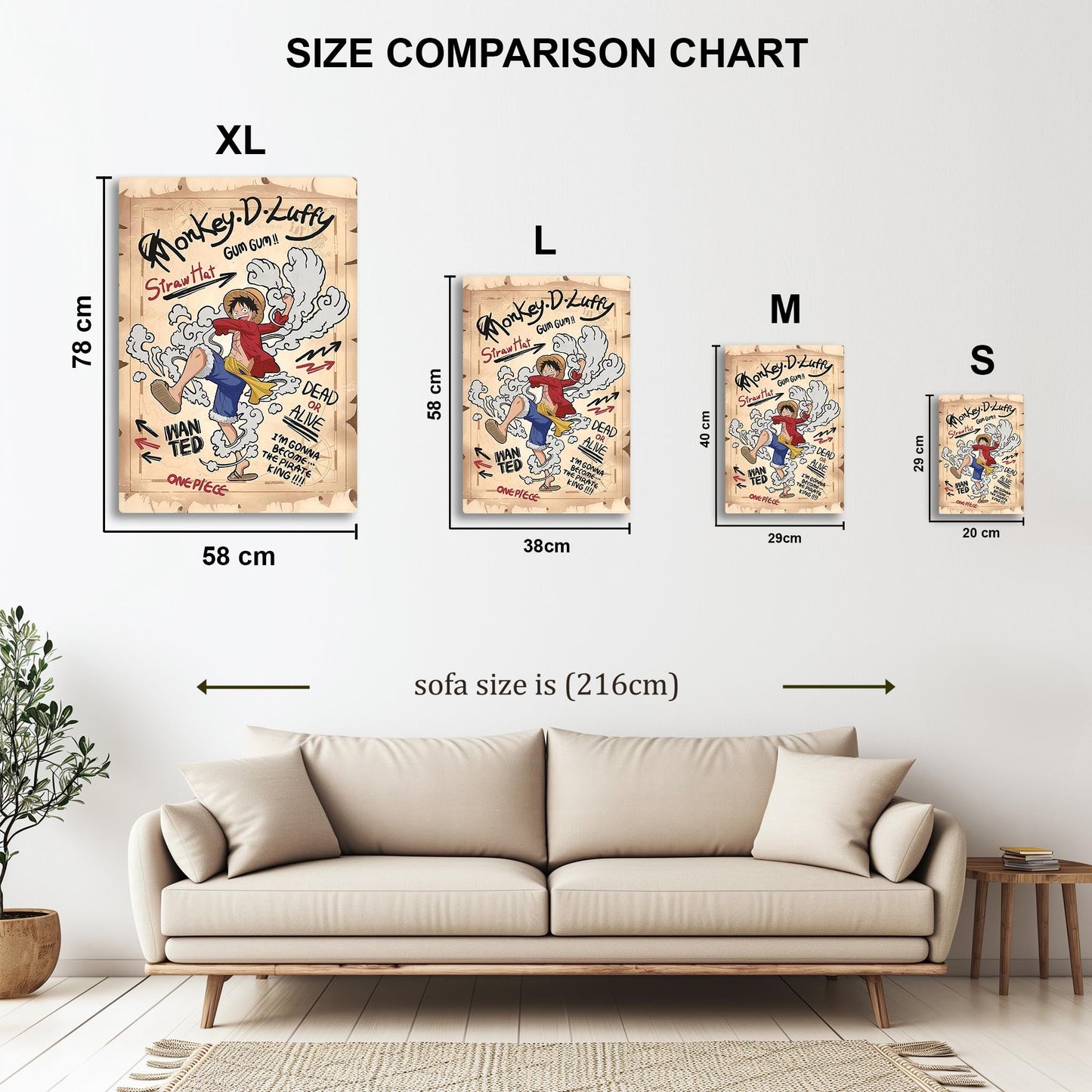 Luffy One Piece metal poster