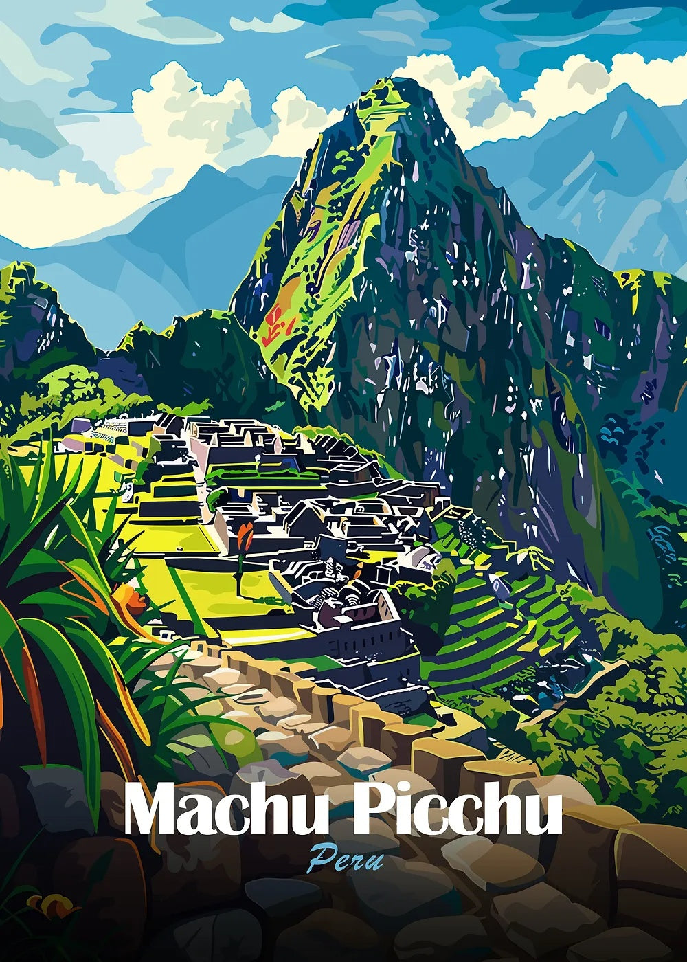Machu Picchu, Peru metal poster artwork