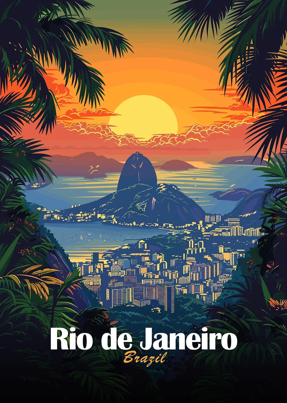 Rio de Janeiro, Brazil metal poster artwork