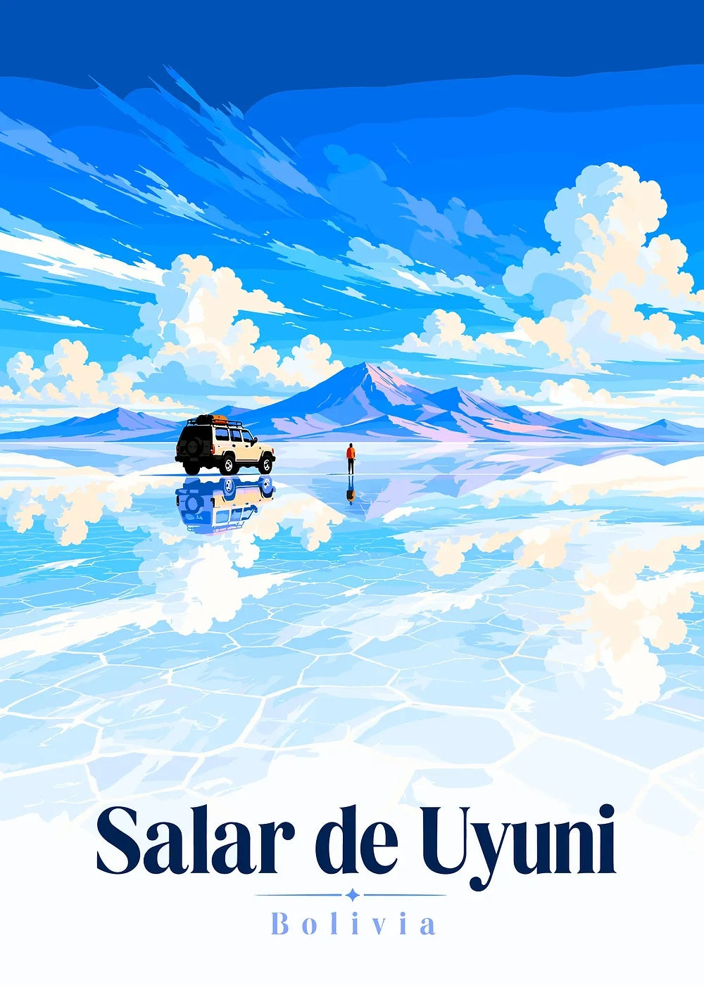 Salar de Uyuni, Bolivia metal poster artwork
