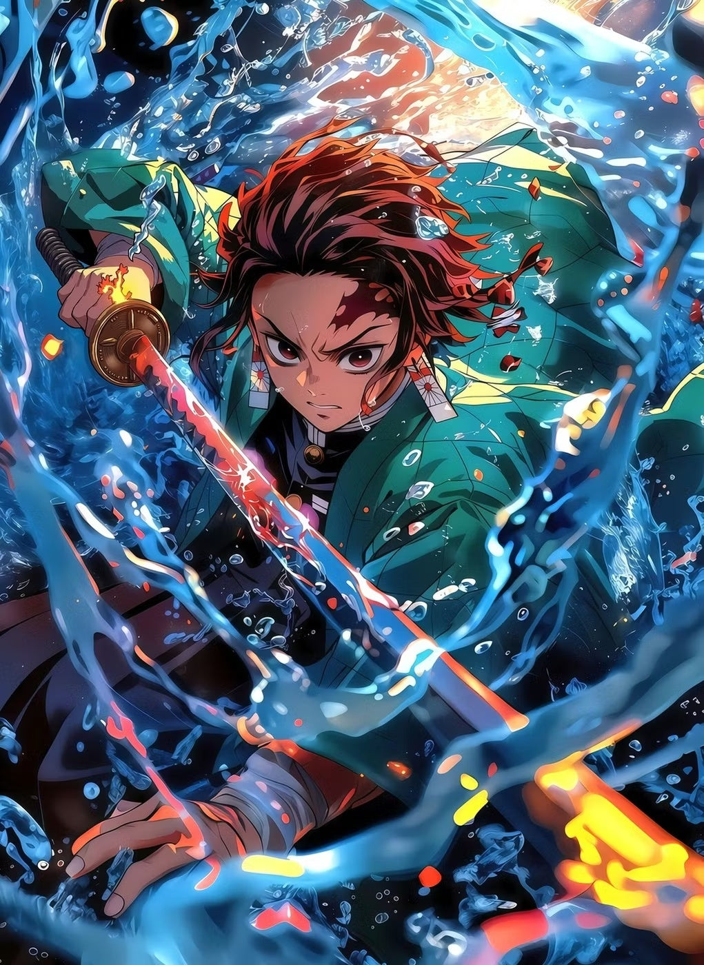 Tanjiro Water Breathing metal poster artwork