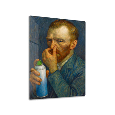 Van Gogh funny bathroom metal poster