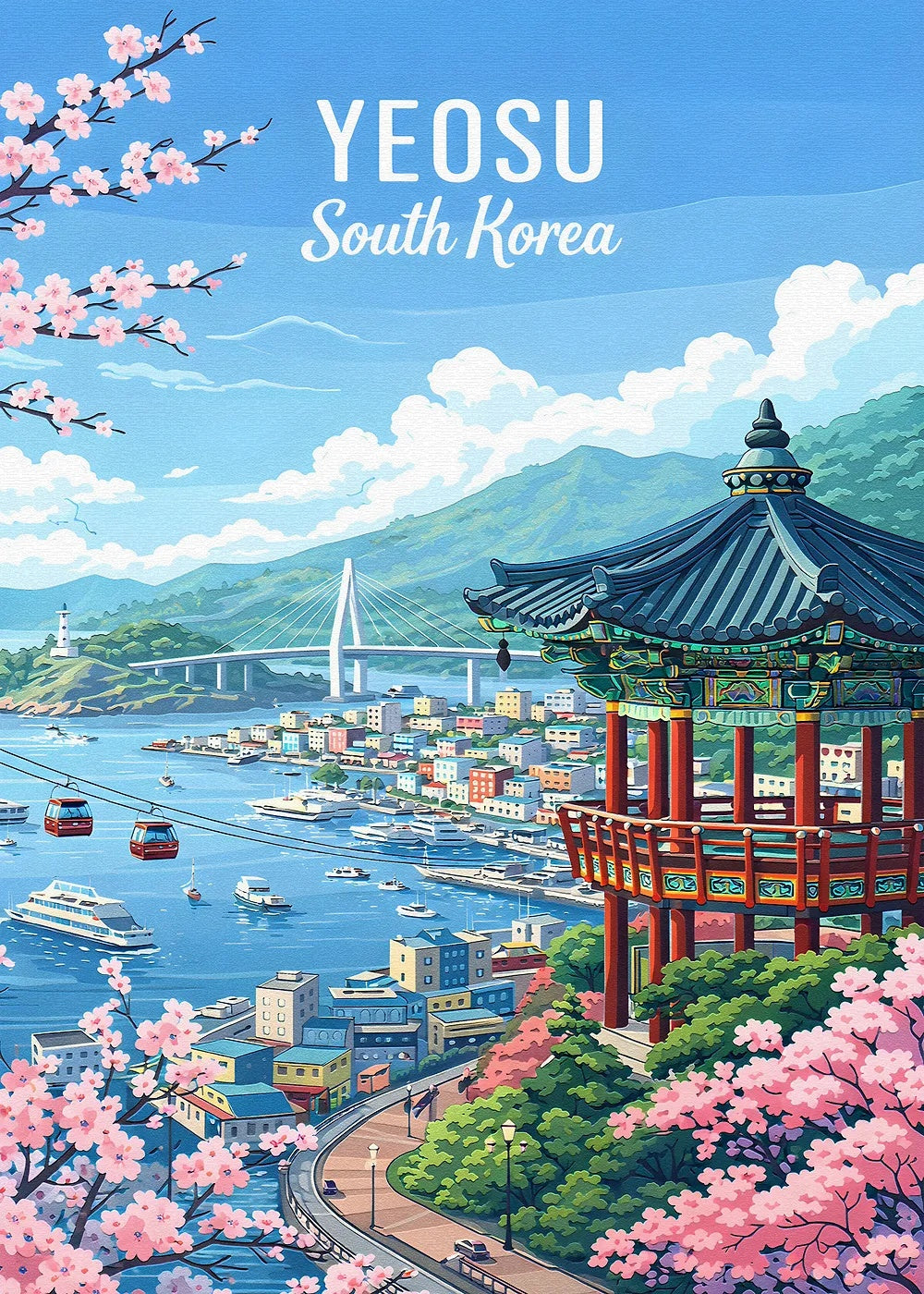 Yeosu, South Korea metal poster artwork