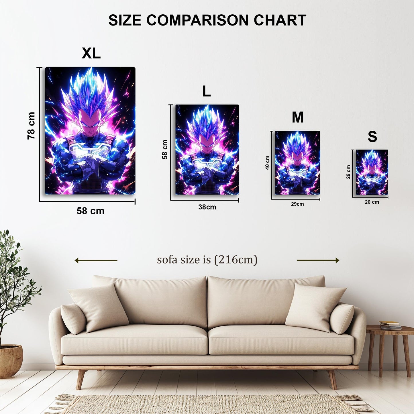 Vegeta Super Saiyan Blue metal poster