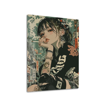 Anime Girl Urban metal poster