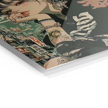 Anime Girl Urban metal poster