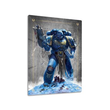 Ultramarine Battle Brother metal poster
