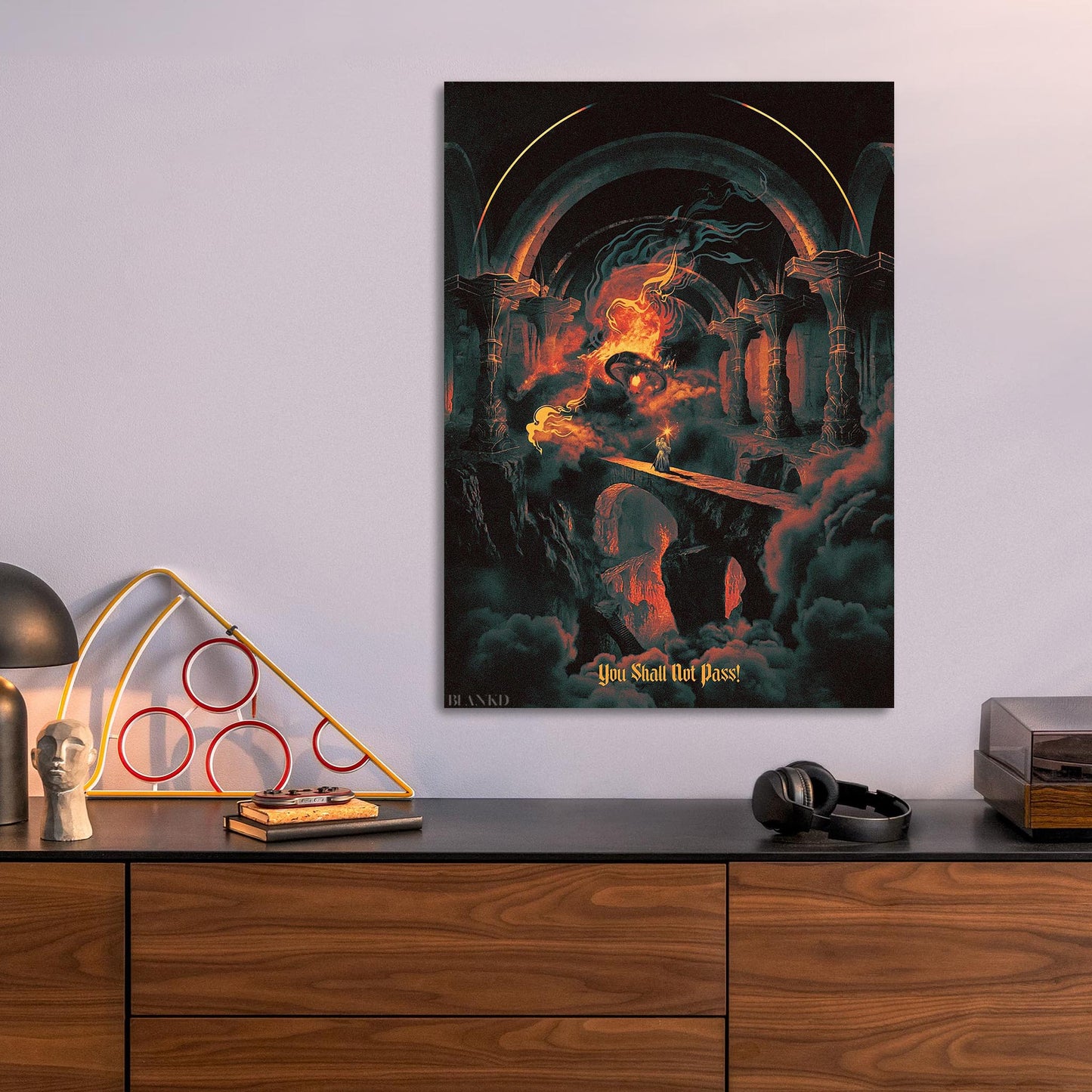 Gandalf in Moria metal poster