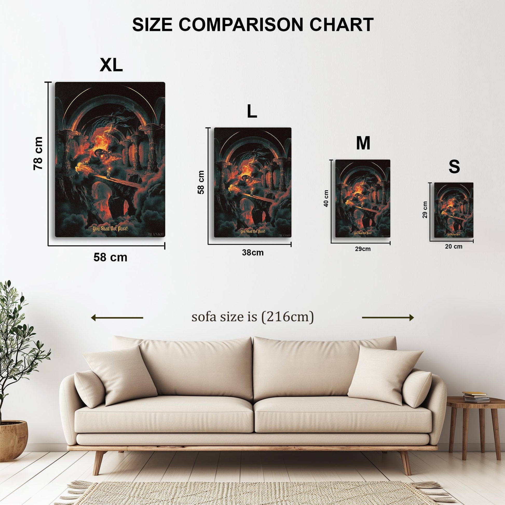 Gandalf in Moria metal poster