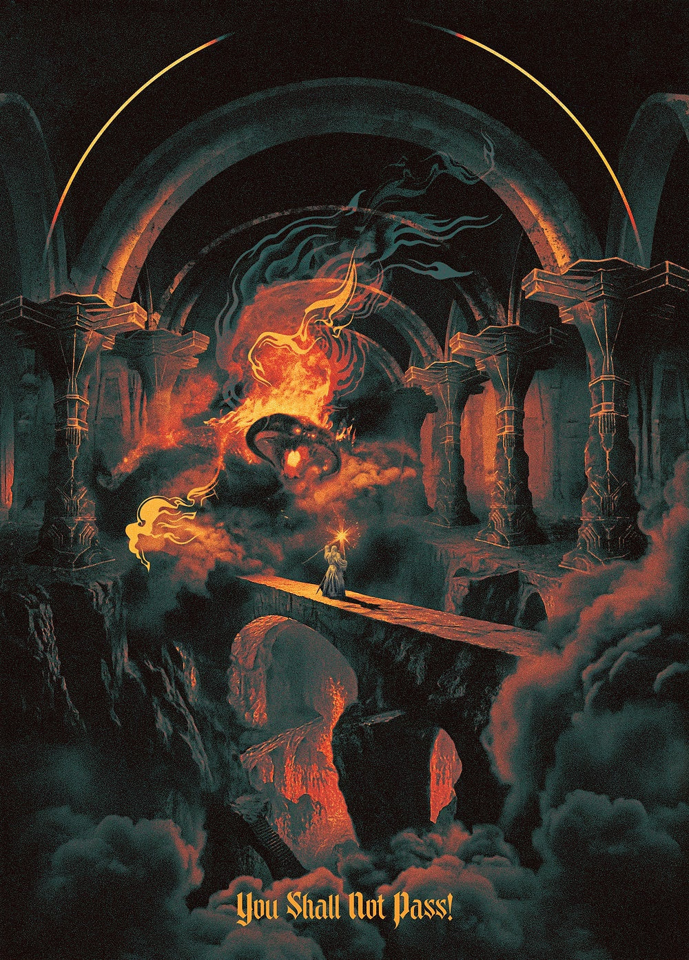 Gandalf's Stand in Moria metal poster artwork
