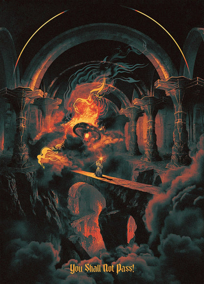 Gandalf's Stand in Moria metal poster artwork