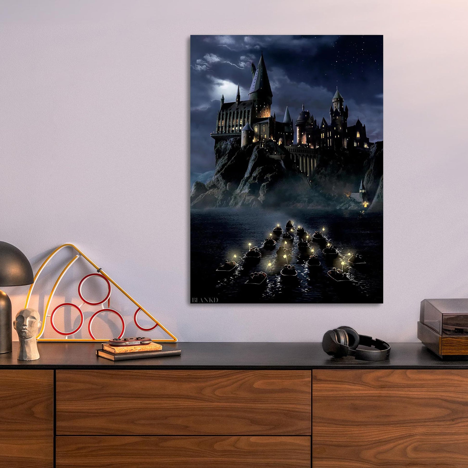 Hogwarts Boats metal poster