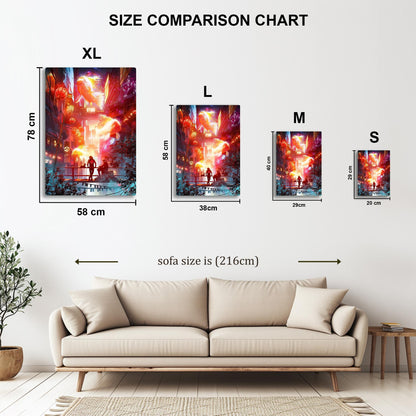 Festive Night City metal poster