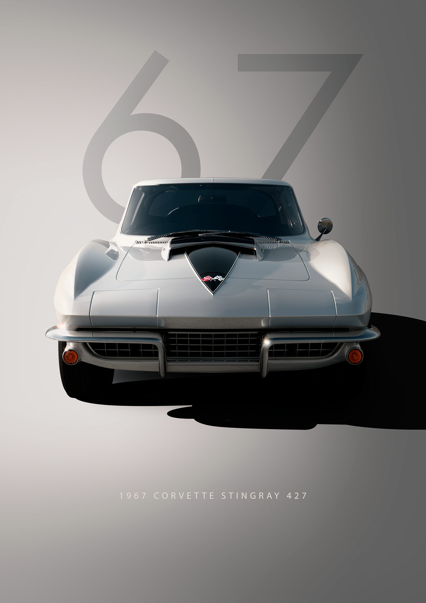 1967 Corvette Stingray metal poster artwork