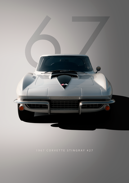 1967 Corvette Stingray metal poster artwork