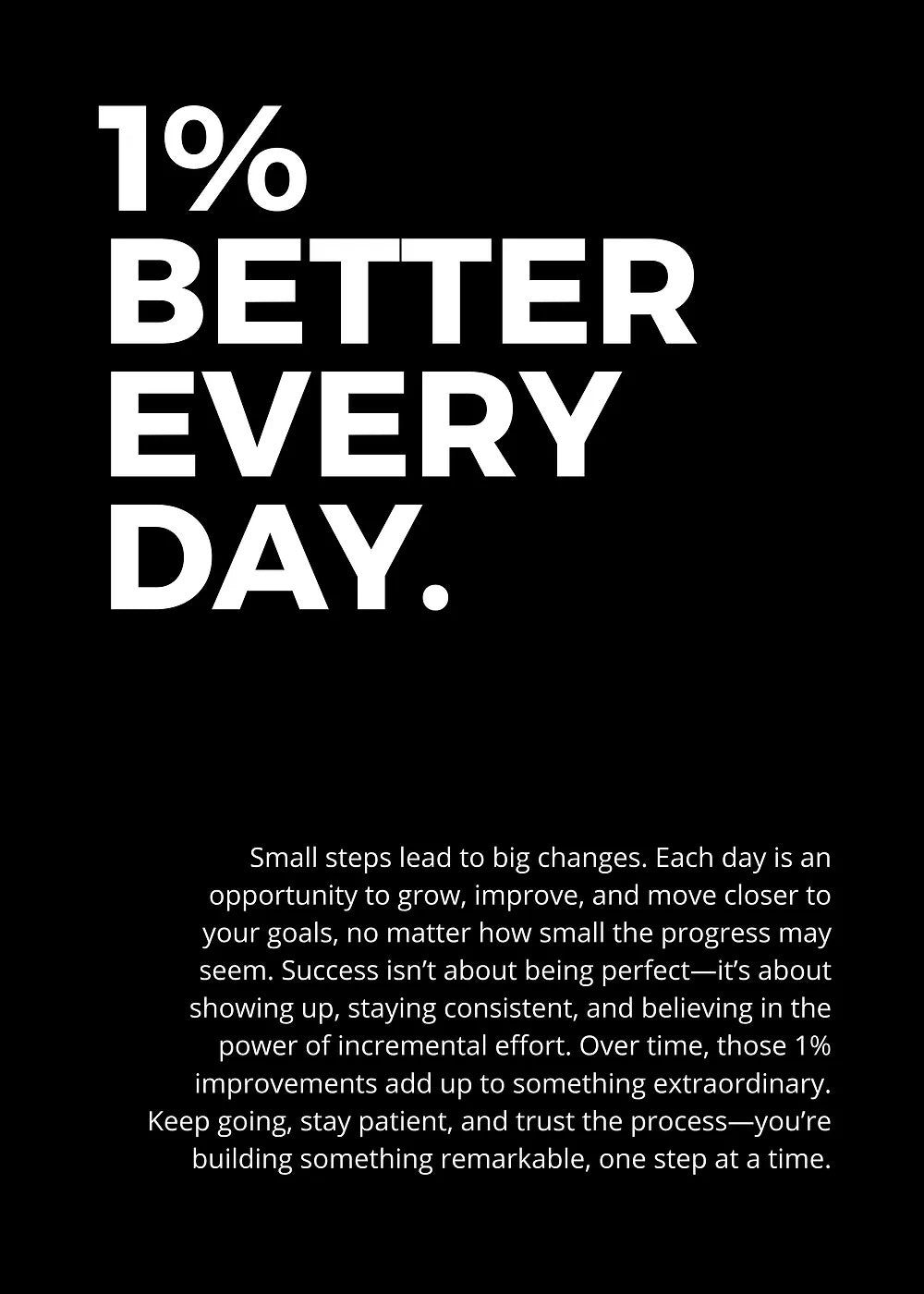 1% Better Every Day metal poster artwork