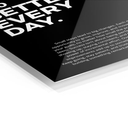 1% Better Every Day metal wall art in a modern interior