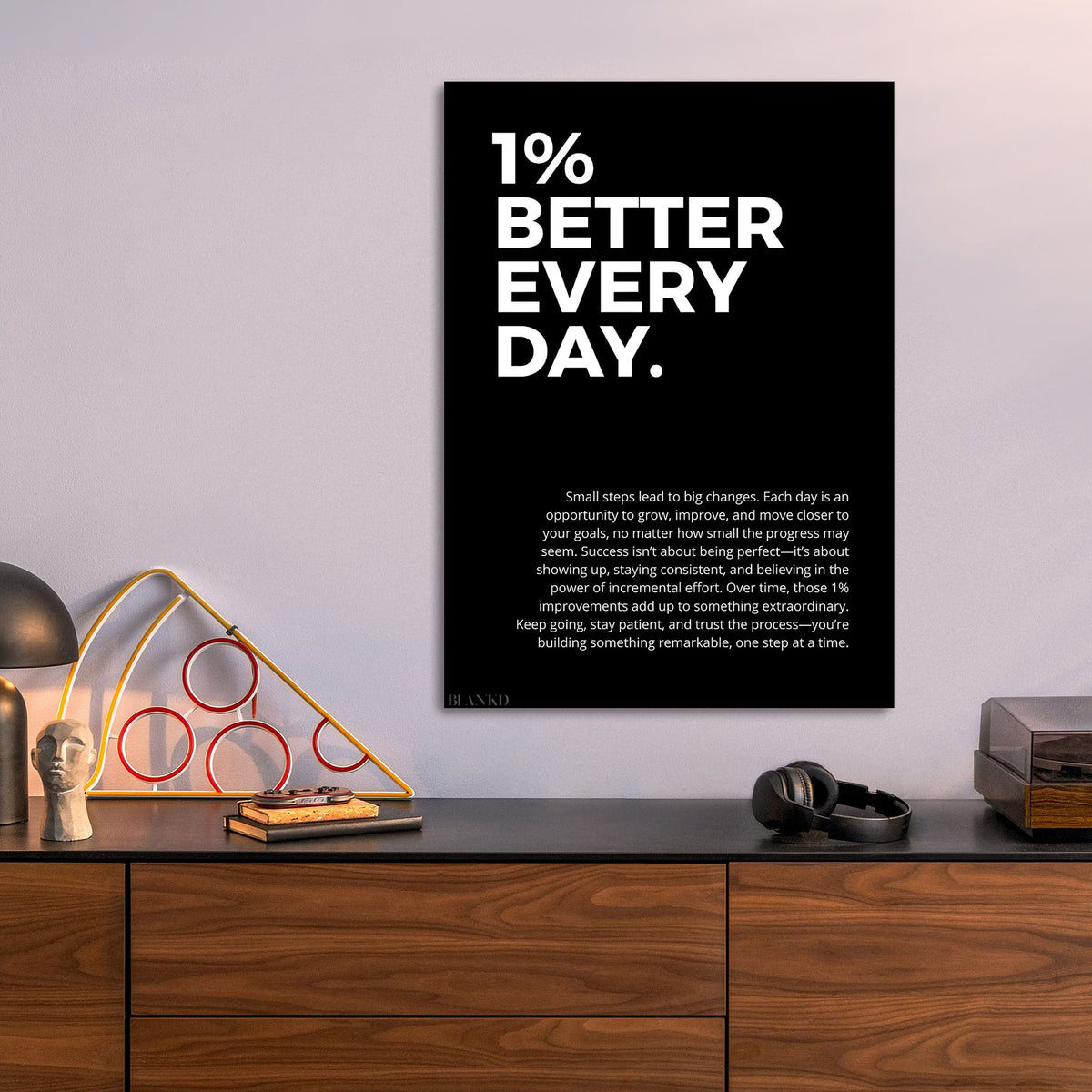 1% Better Every Day metal poster size comparison
