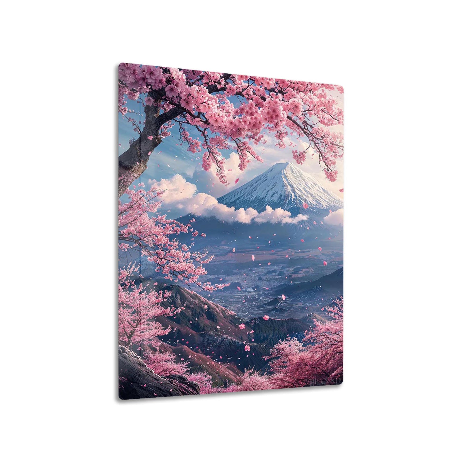 Mount Fuji Sakura metal poster