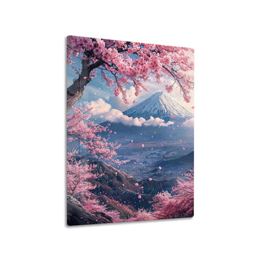 Mount Fuji Sakura metal poster