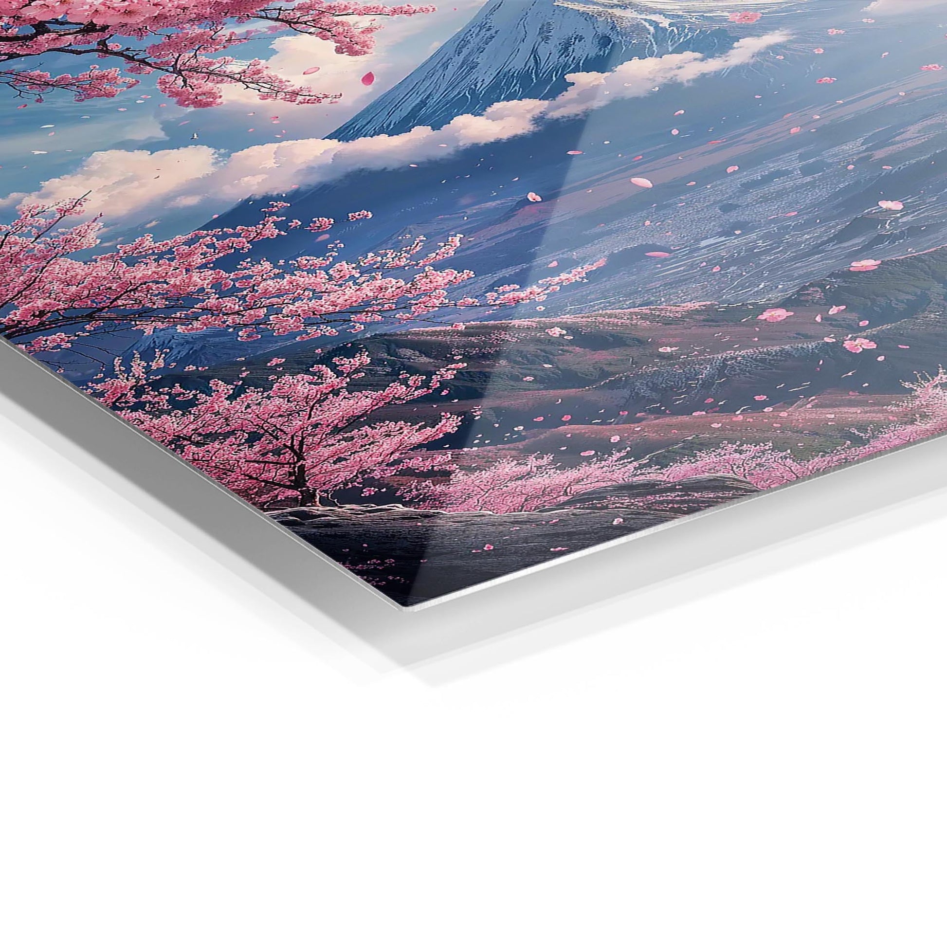 Mount Fuji Sakura metal poster