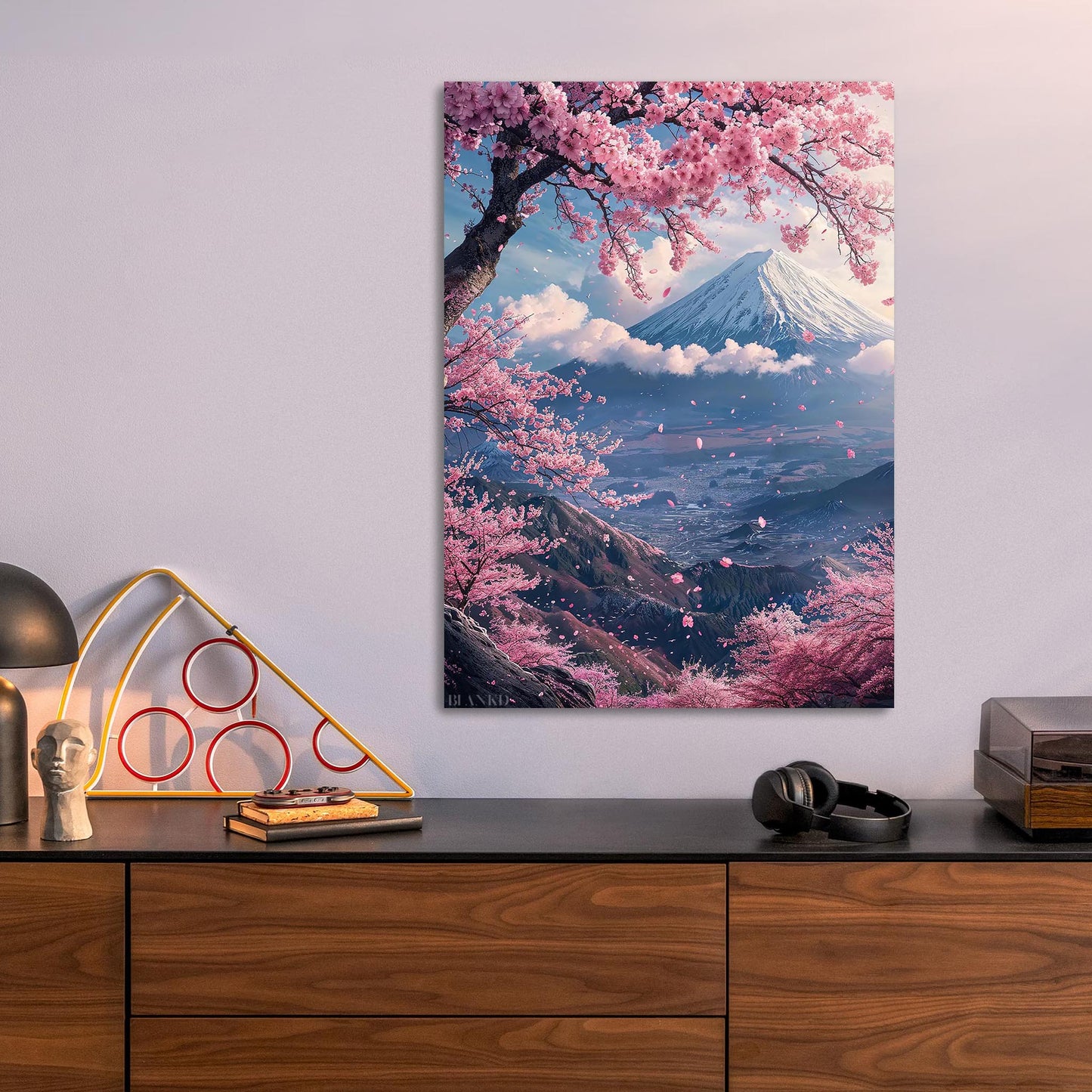 Mount Fuji Sakura metal poster