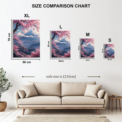 Mount Fuji Sakura metal poster