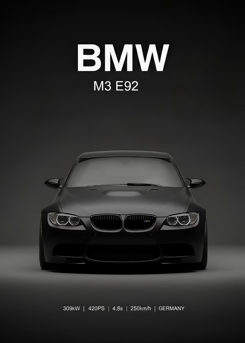 BMW M3 E92 metal wall art