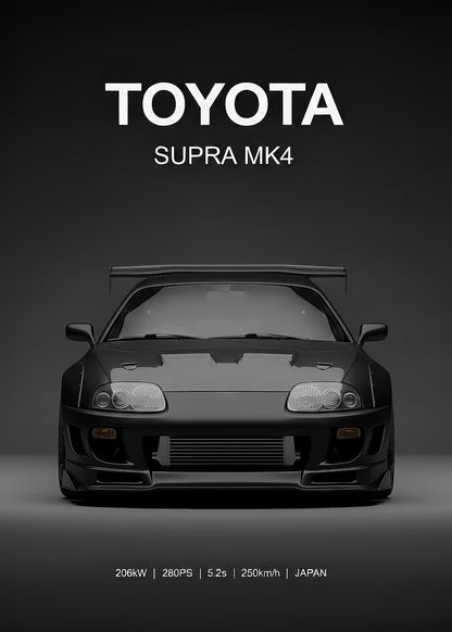 Toyota Supra MK4 metal wall art