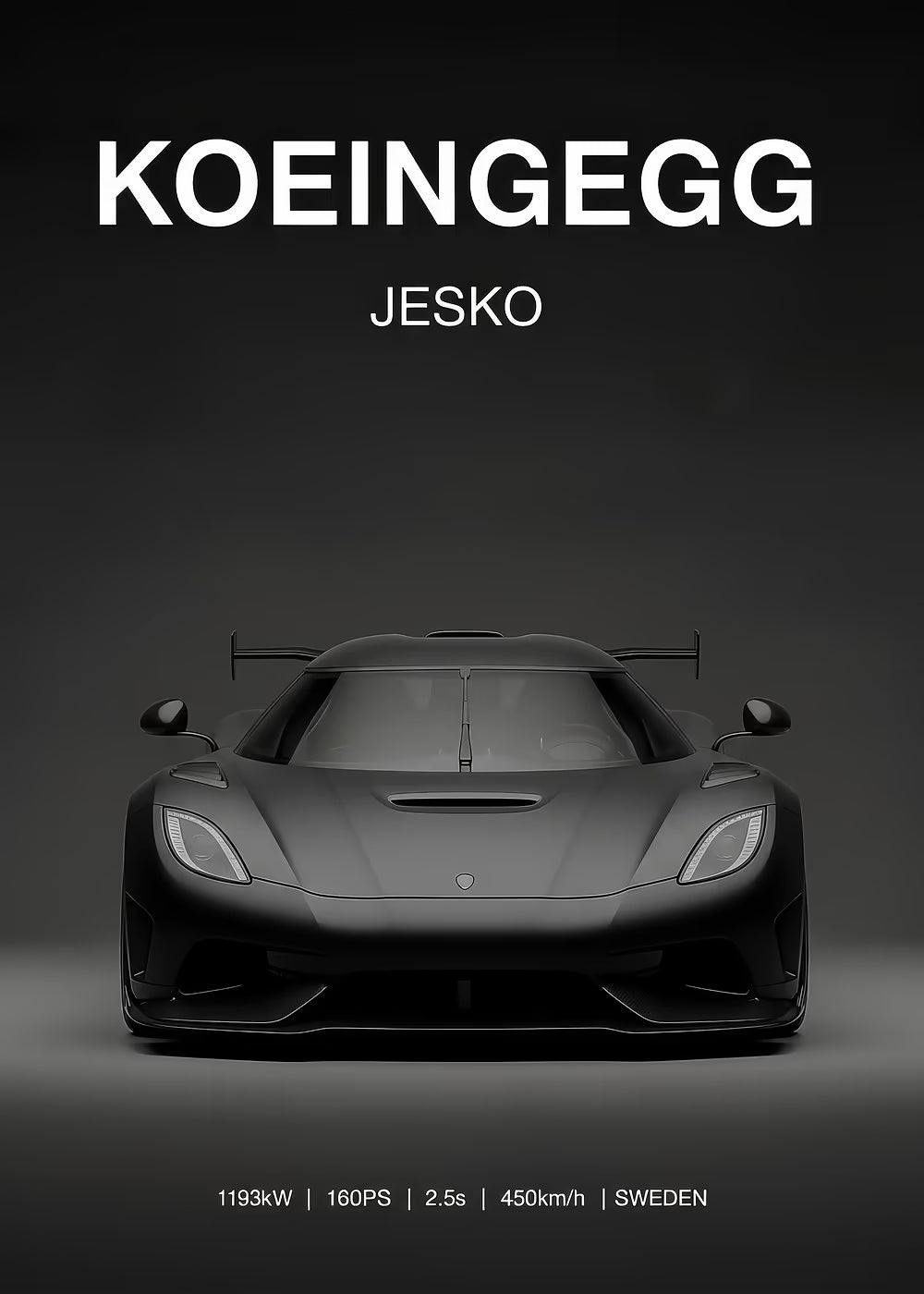 Koenigsegg Jesko metal wall art