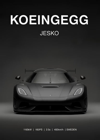 Koenigsegg Jesko metal wall art