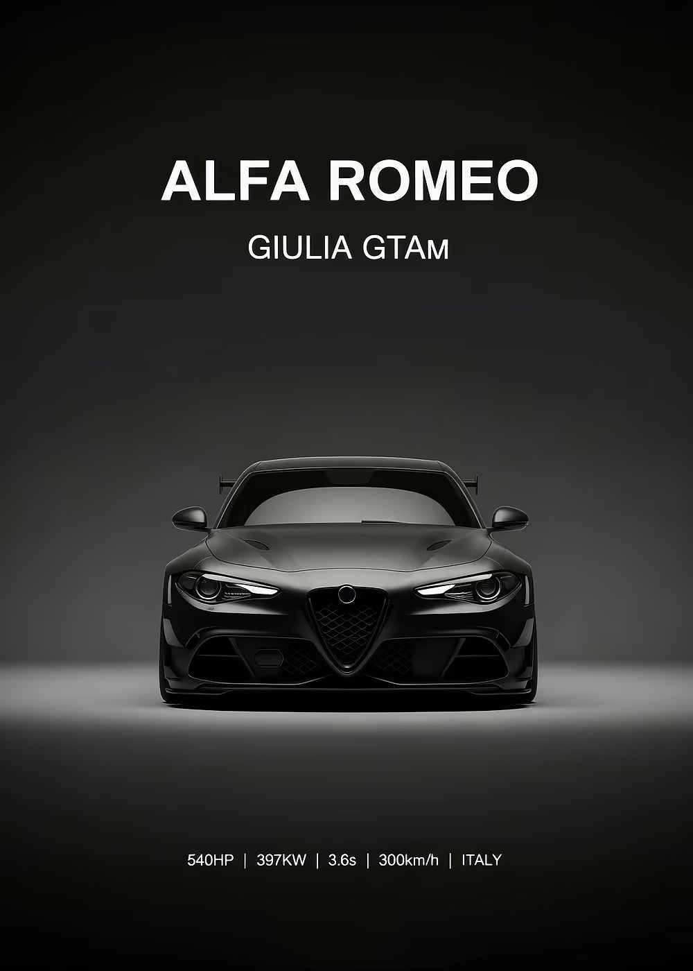 Alfa Romeo Giulia GTAm metal wall art