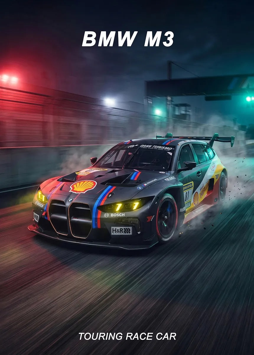 BMW M3 Touring Race metal poster artwork