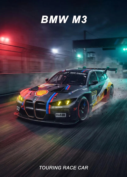 BMW M3 Touring Race metal poster artwork